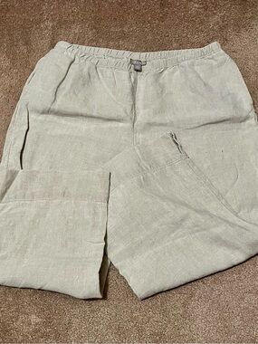 J. Jill Women’s Linen Capri Pants - Elastic Waist and Pockets